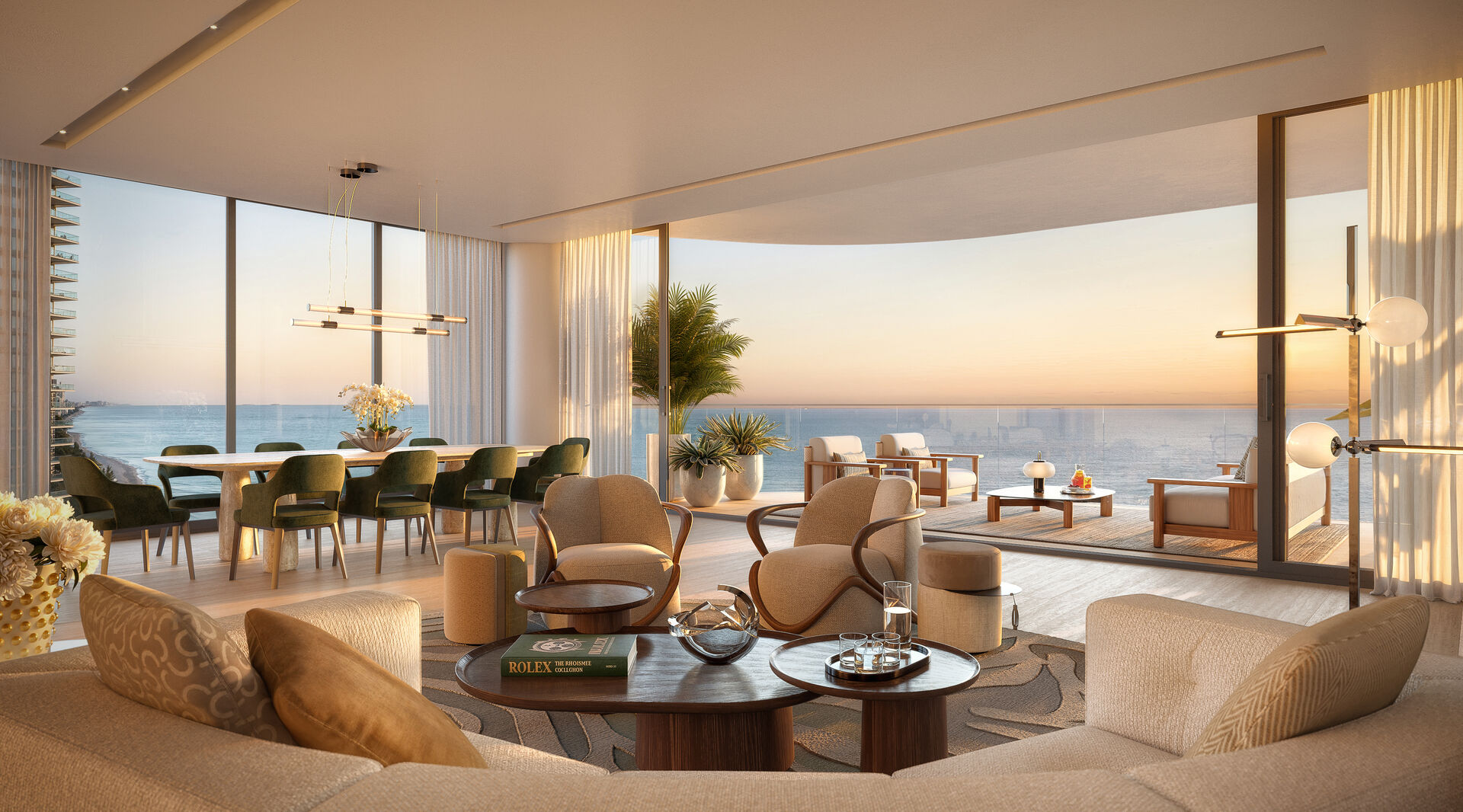 Living room at sunrise